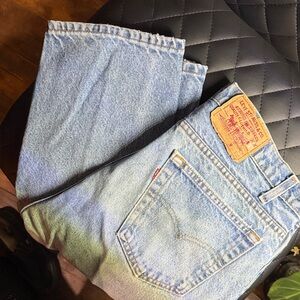Levi's Light Blue Denim Jeans with Tan Leather Patch